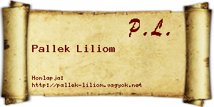Pallek Liliom névjegykártya